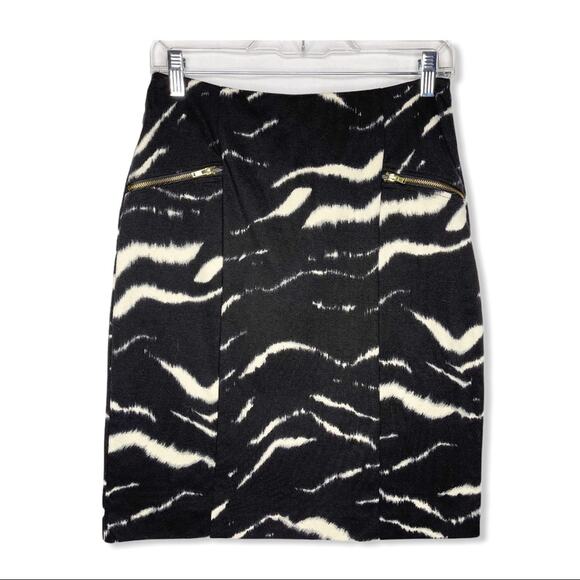 KENAR / black & white zebra pencil skirt / 6 - Picture 1 of 3